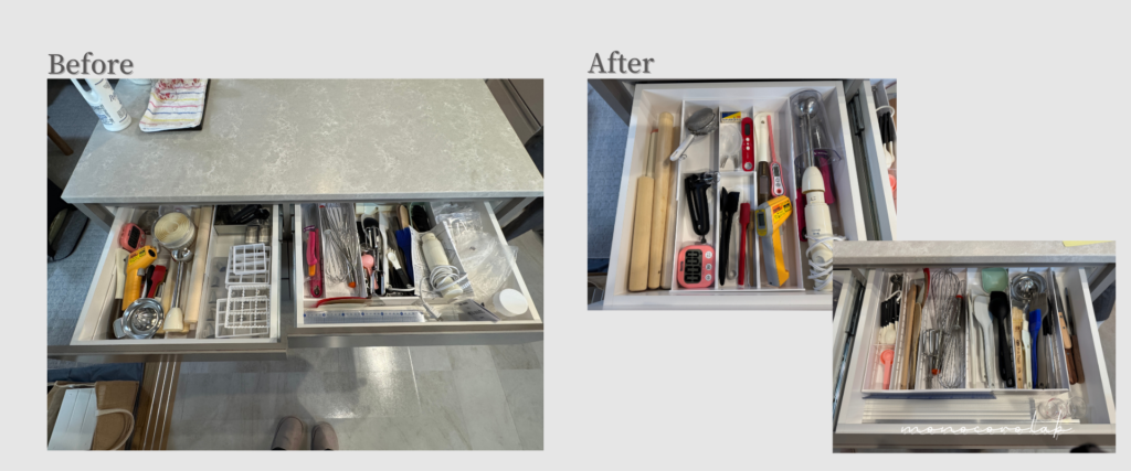 新築一戸建てキッチン収納｜お菓子作り道具の整理収納サポート